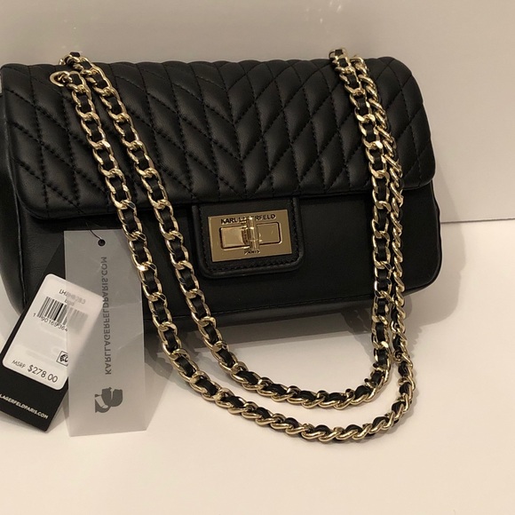 Karl Lagerfeld Handbags - KARL LAGERFELD AGYNESS LAMBSKIN SHOULDER BAG